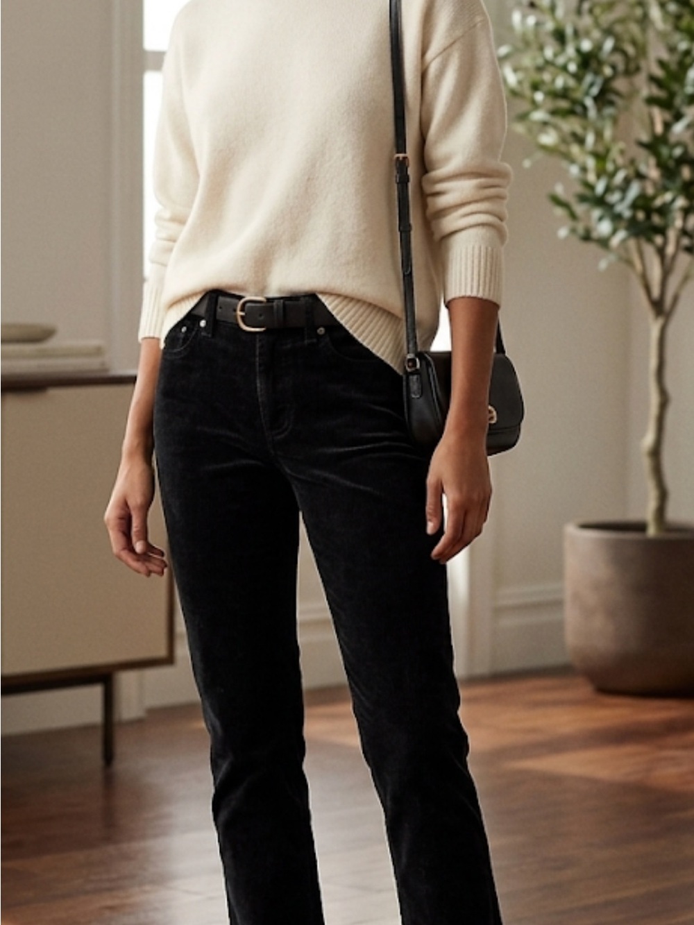Lauren Ralph Lauren 5 Pocket Straight Leg Stretch Corduroy Jeans in Black NWOT